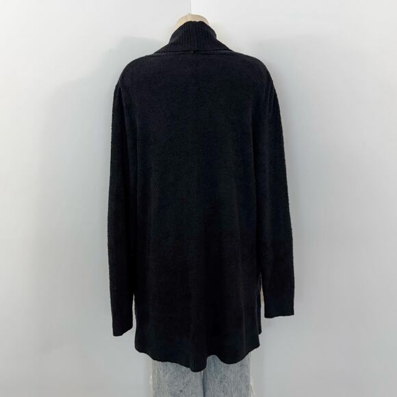 Barefoot Dreams Bamboo Chic Lite Open-Front Wrap Cardigan Sweater Black L/XL - Picture 6 of 10